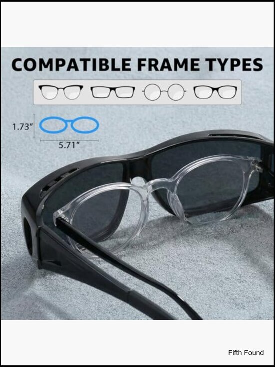 Fit Over Glasses Polarized Wraparound Sunglasses UV400 for Driving Unisex main image 6